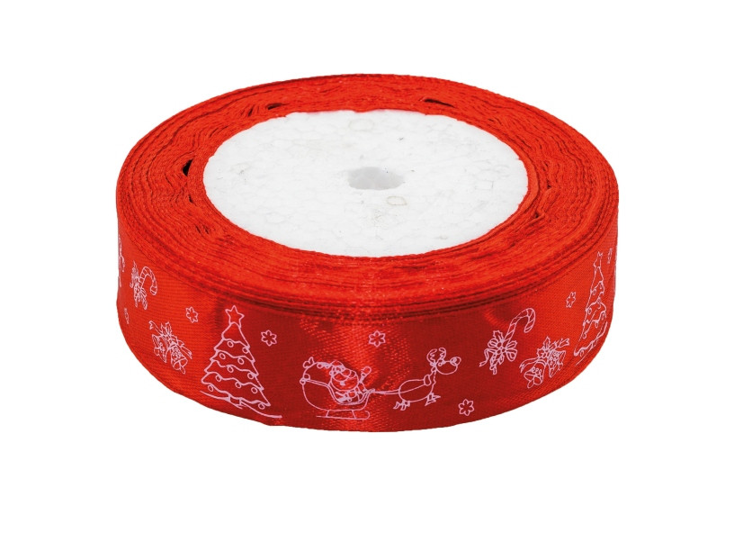 Wstążka satynowa Boże Narodzenie 25mmx22m WSX25-8 Brewis